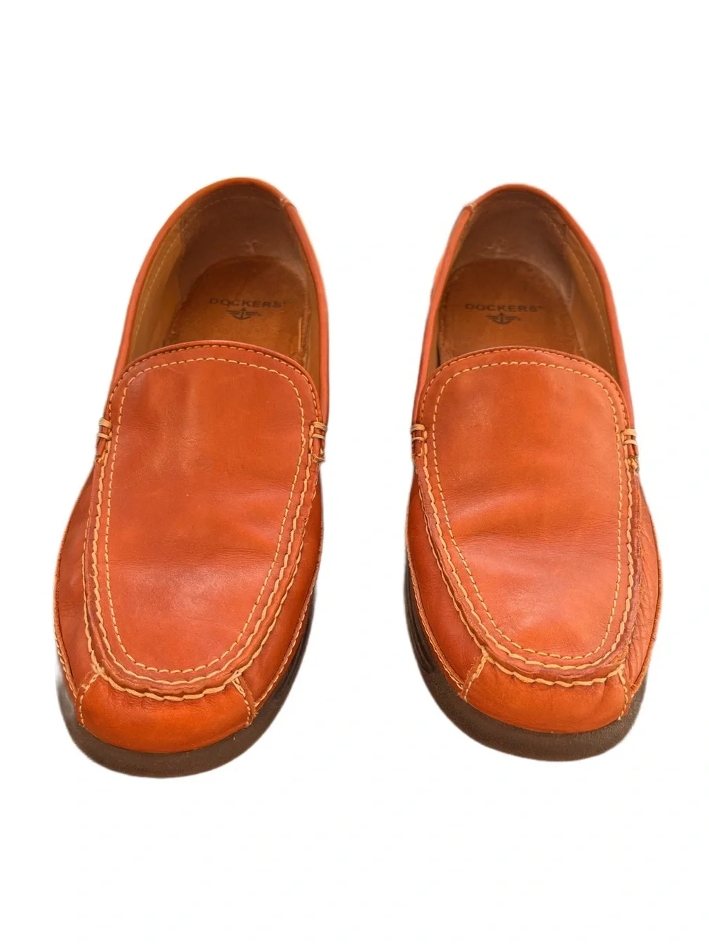 Dockers Men’s Leather Loafers – Size 12M – Cognac Brown – Excellent Condition